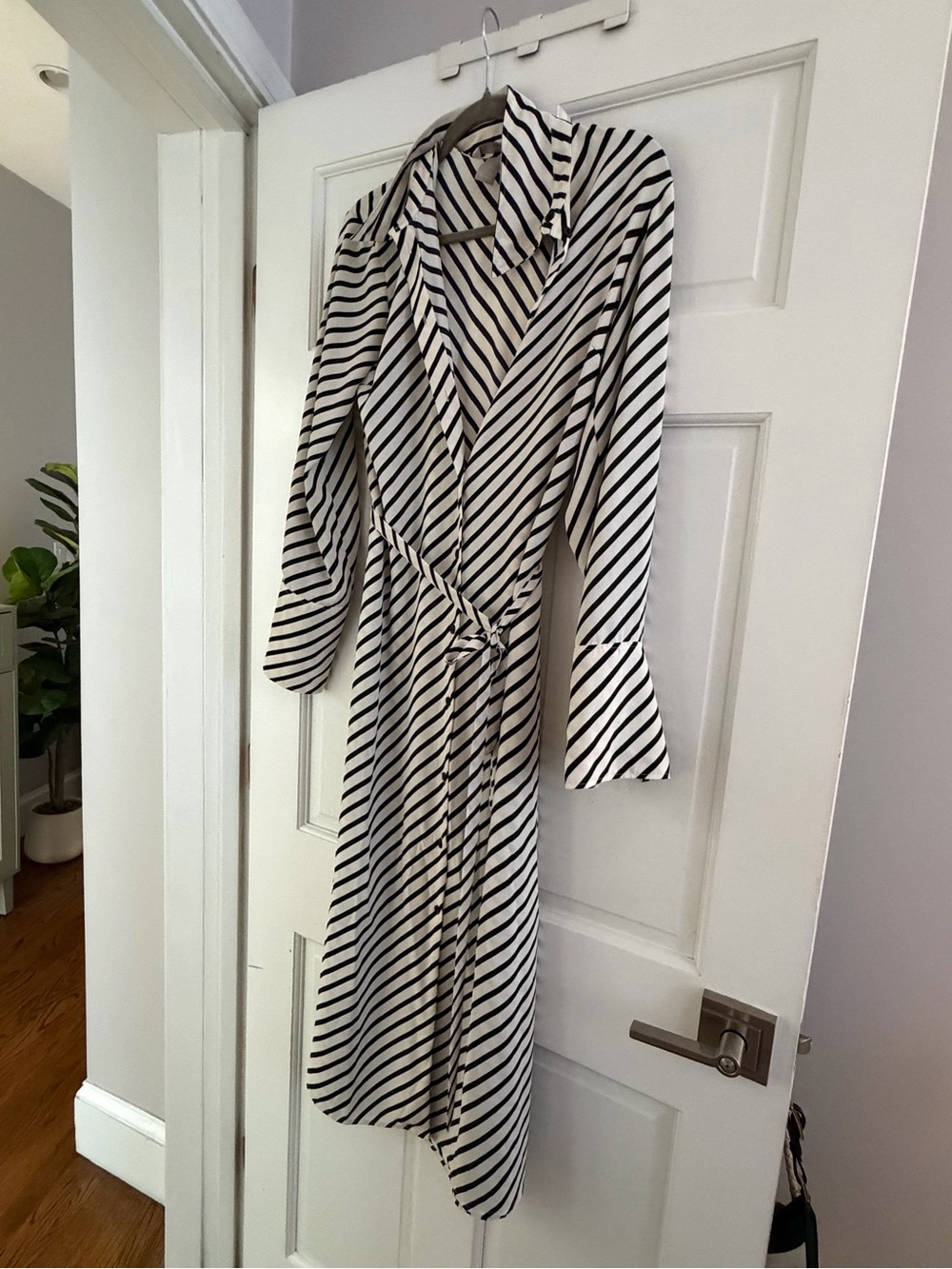 H&M Women’s Striped Classic Wrap Dress - Long Sleeve